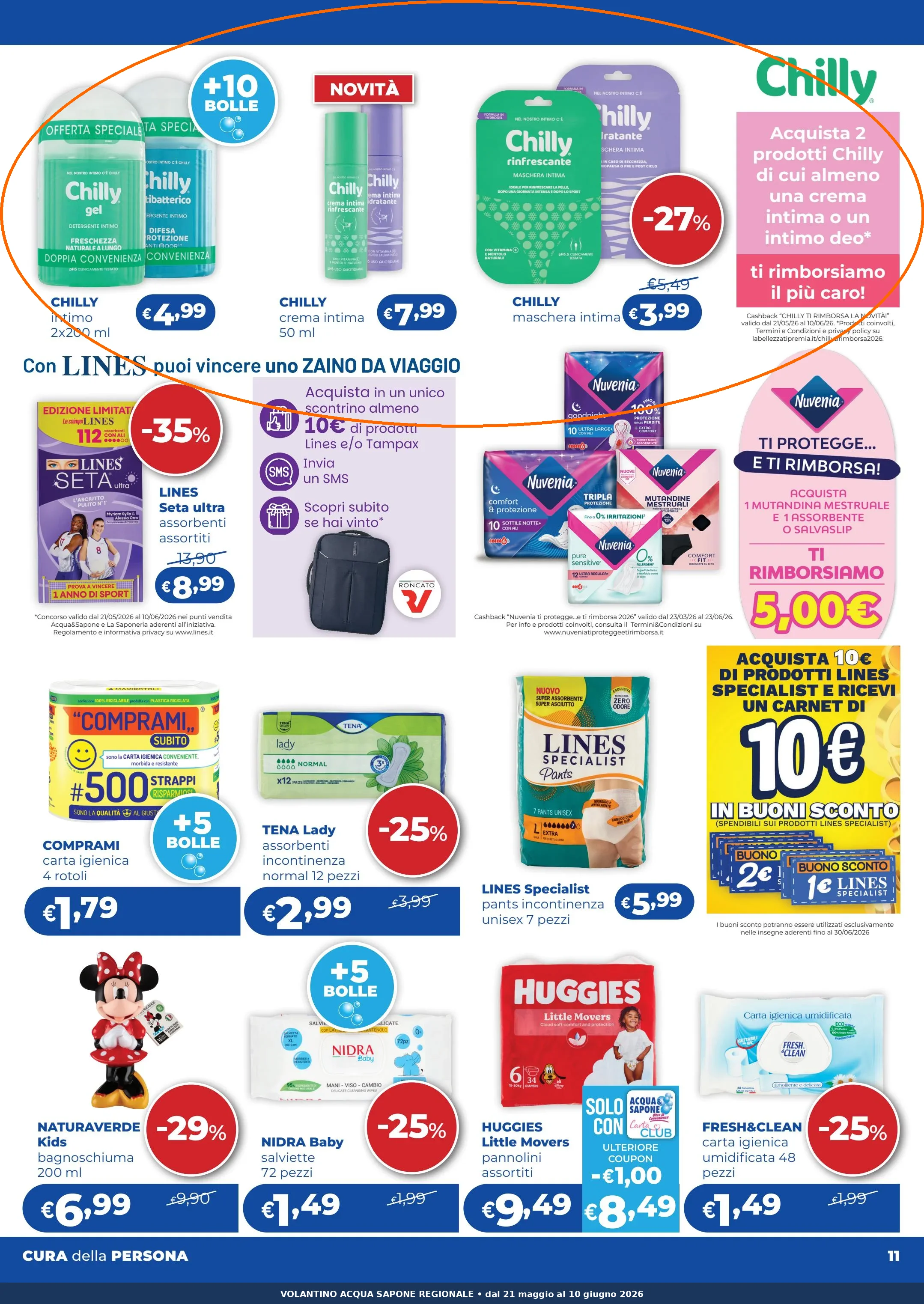 Ritaglio volantino Acqua & Sapone - Offerta Ritaglio pag11 chilly valida dal 21/05 al 10/06