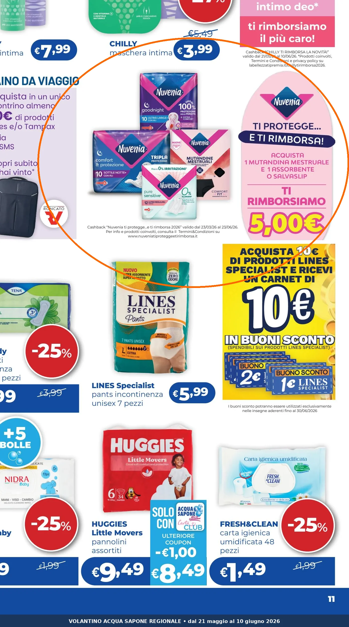 Ritaglio volantino Acqua & Sapone - Offerta Ritaglio pag11 nuvenia valida dal 21/05 al 10/06