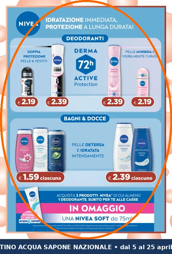 Ritaglio volantino Acqua & Sapone - Offerta Ritaglio pag12 nivea valida dal 09/04 al 29/04