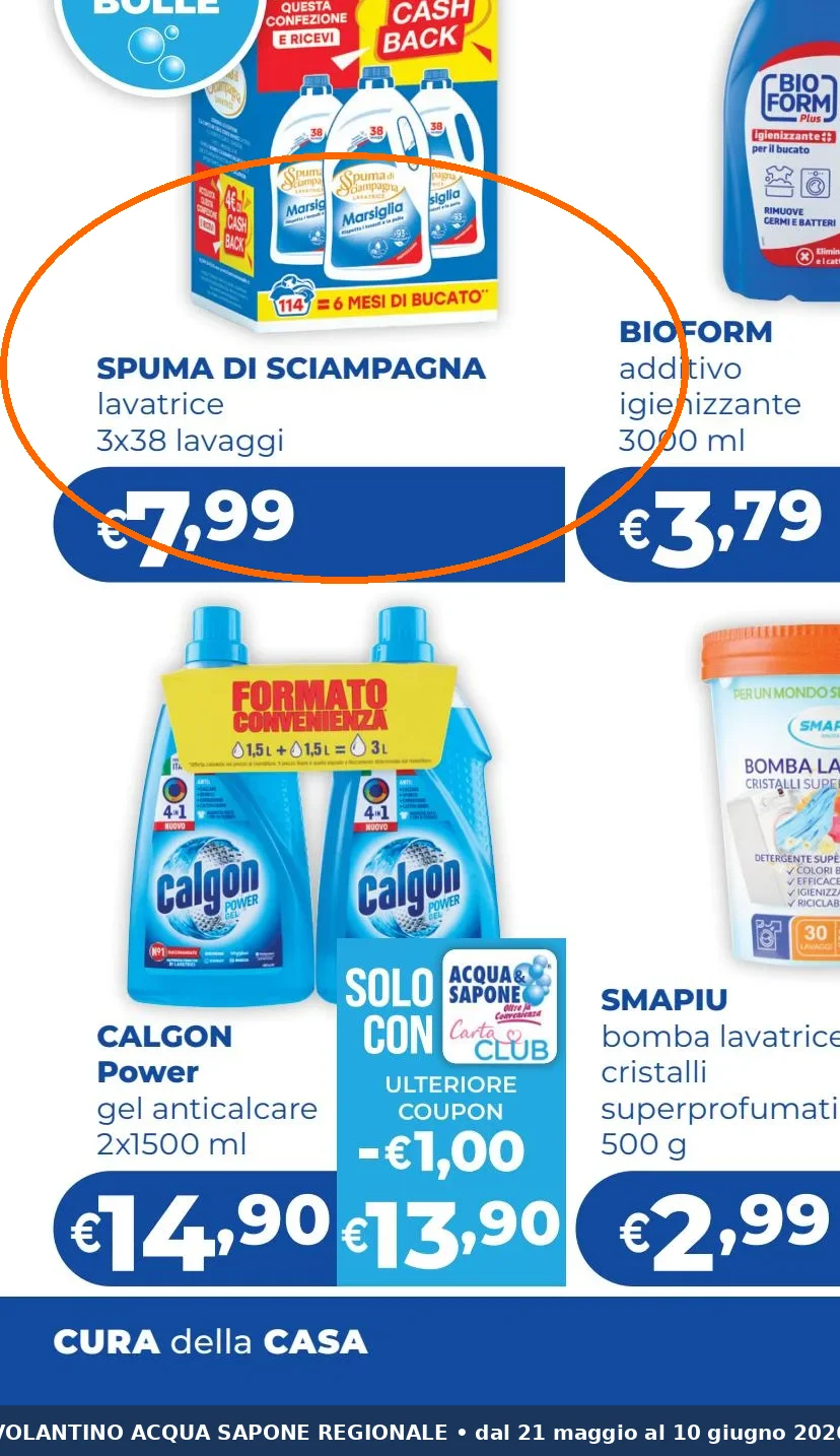 Ritaglio volantino Acqua & Sapone - Offerta Ritaglio pag13 spuma valida dal 21/05 al 10/06