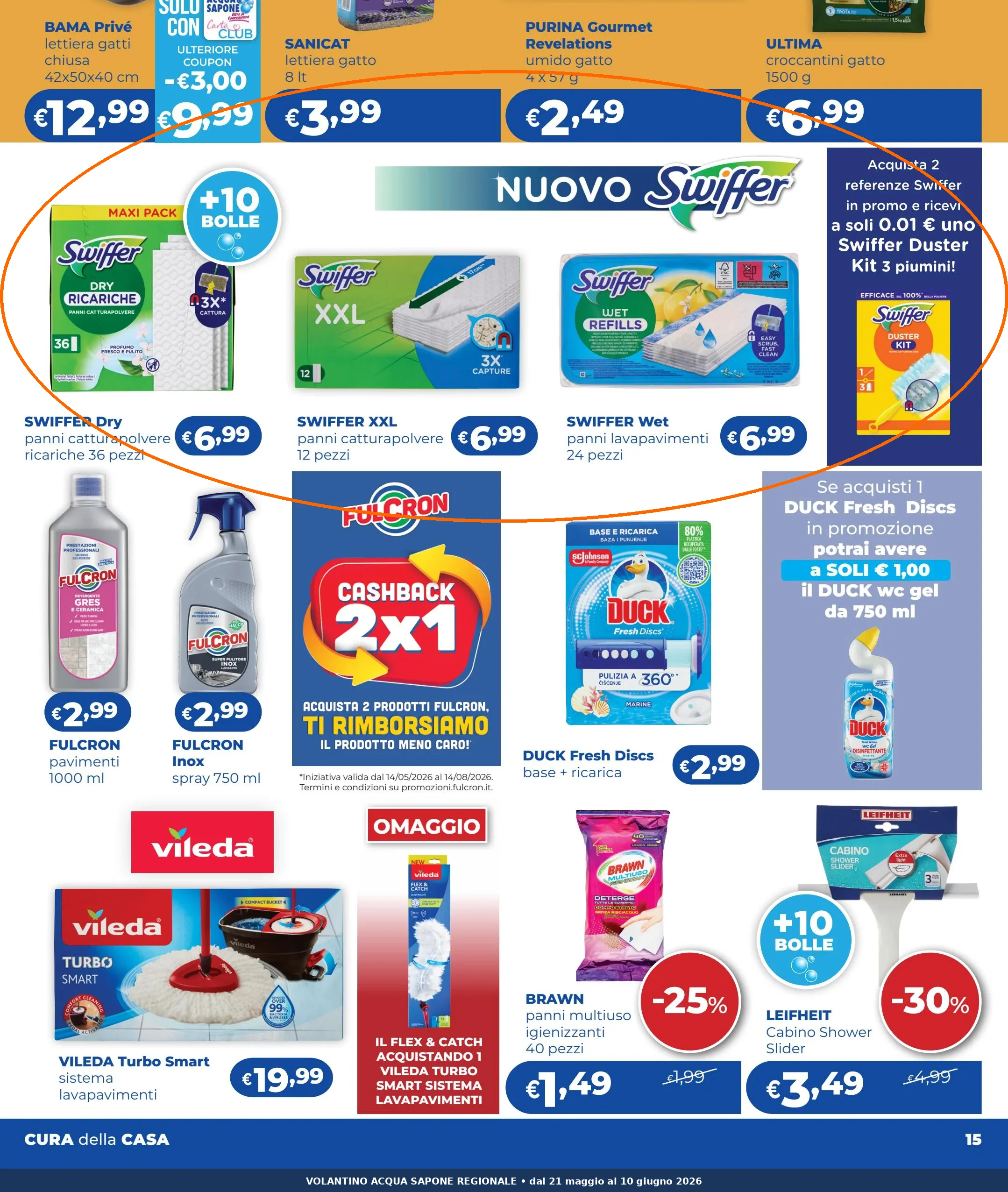 Ritaglio volantino Acqua & Sapone - Offerta Ritaglio pag15 swiffer valida dal 21/05 al 10/06