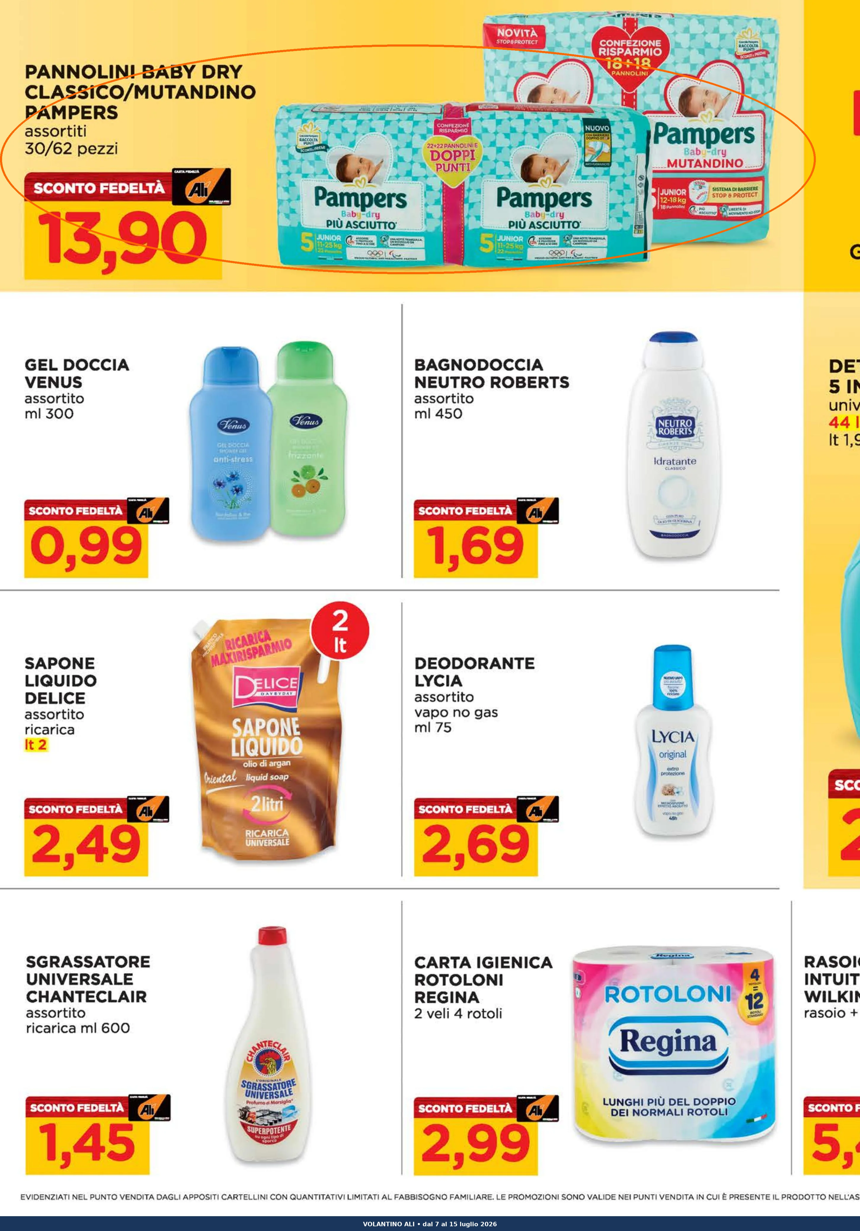 Ritaglio volantino Alì - Offerta Ali ritaglio pag17 pampers valida dal 06/07 al 19/07