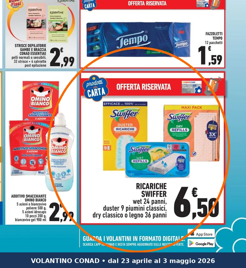 Ritaglio volantino Conad - Offerta Ritaglio pag09 swiffer valida dal 23/04 al 03/05