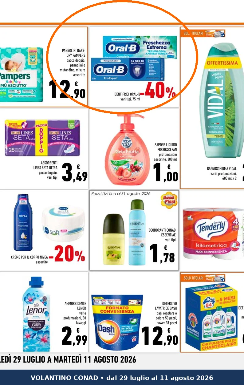 Ritaglio volantino Conad - Offerta Ritaglio pag22 oral b valida dal 29/07 al 11/08