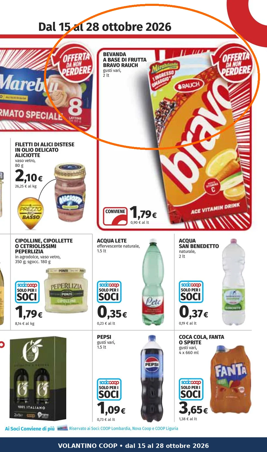Ritaglio volantino Coop - Offerta Ritaglio pag18 rauch valida dal 15/10 al 28/10