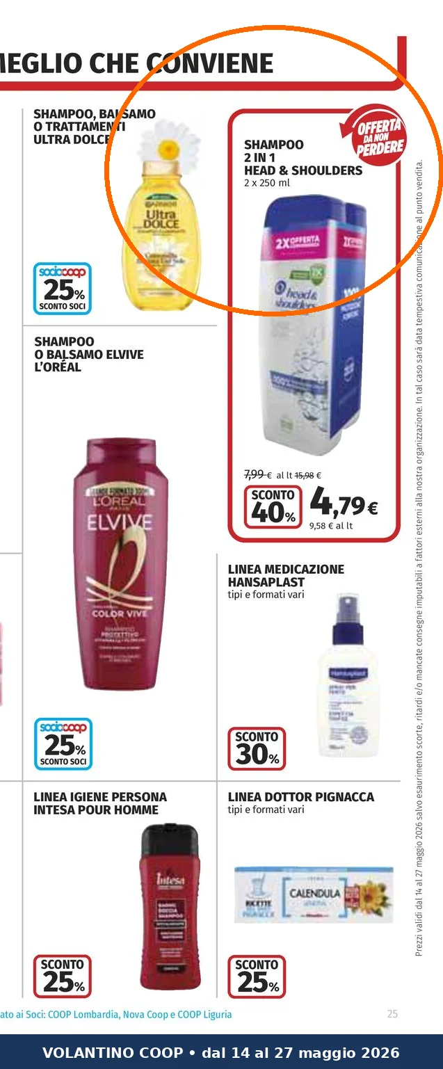 Ritaglio volantino Coop - Offerta Ritaglio pag25 head valida dal 14/05 al 27/05
