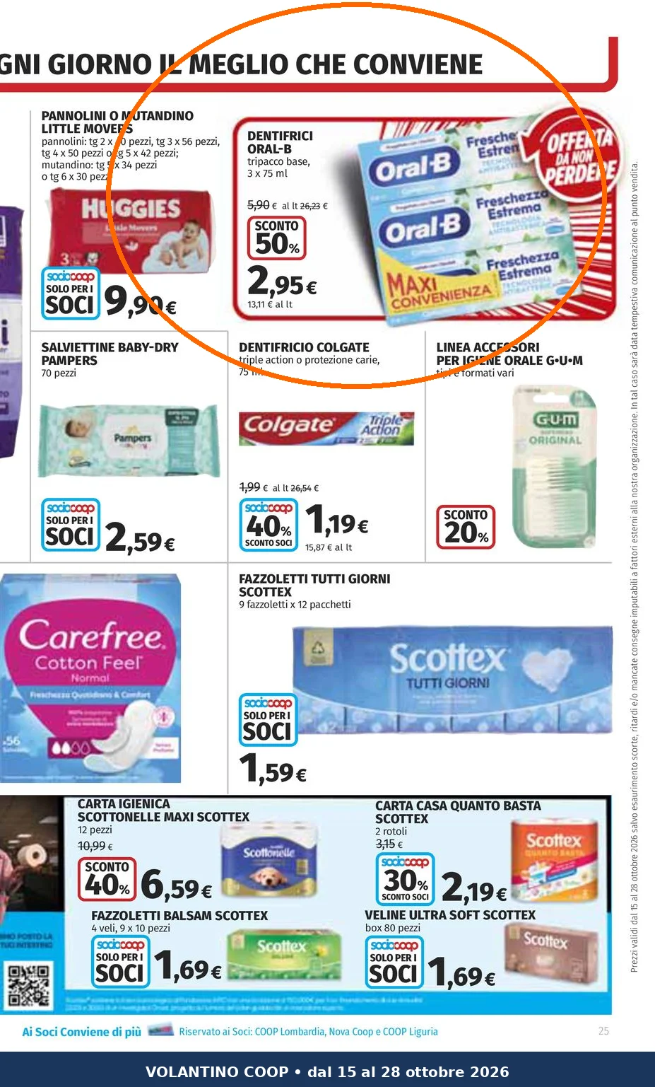 Ritaglio volantino Coop - Offerta Ritaglio pag25 oral b valida dal 15/10 al 28/10