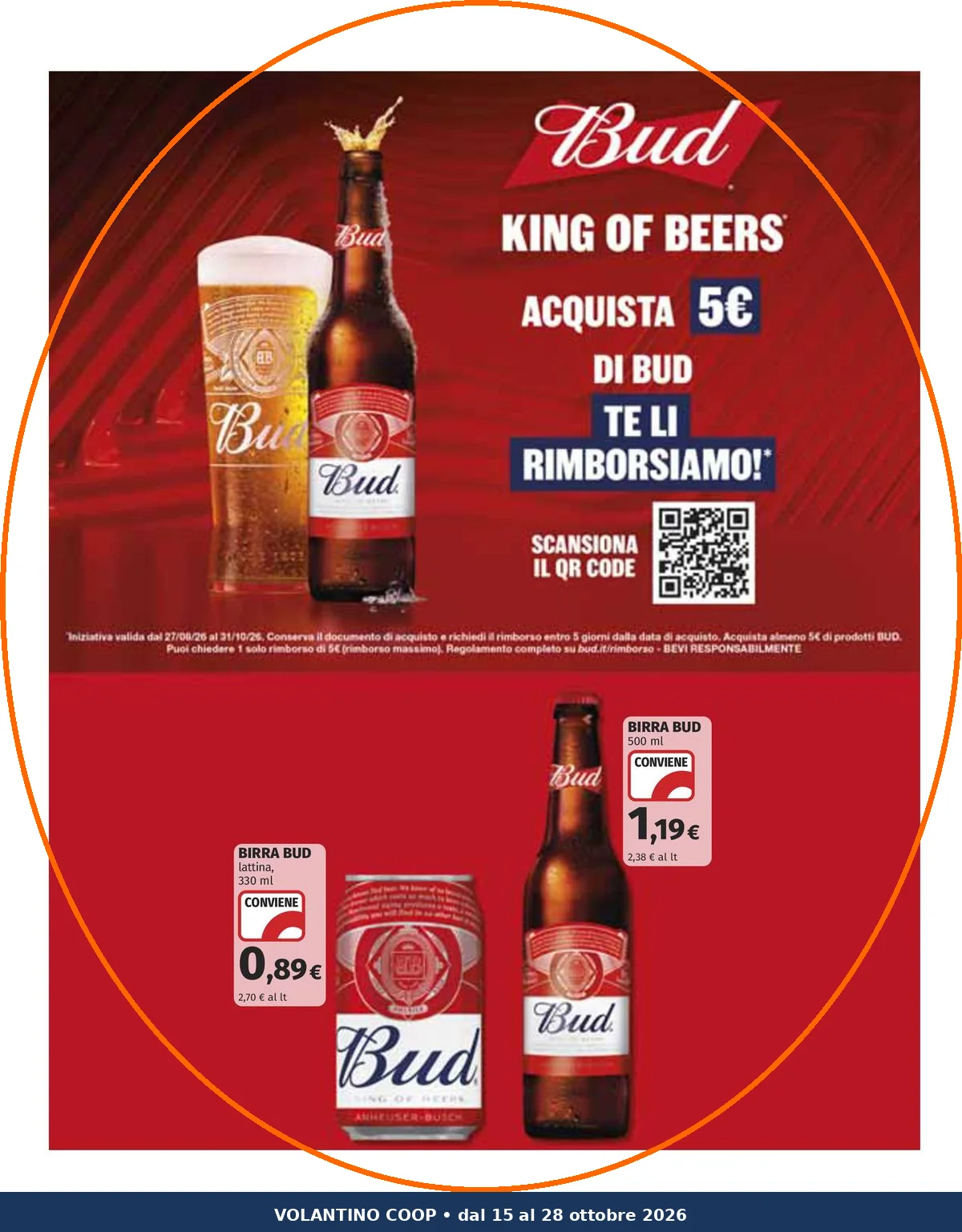Ritaglio volantino Coop - Offerta Ritaglio pag36 bud valida dal 15/10 al 28/10
