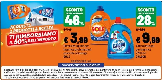 Ritaglio volantino Iper La grande i - Offerta Iper 949775 ritaglio pag25 eventi del bucato valida dal 12/10 al 25/10