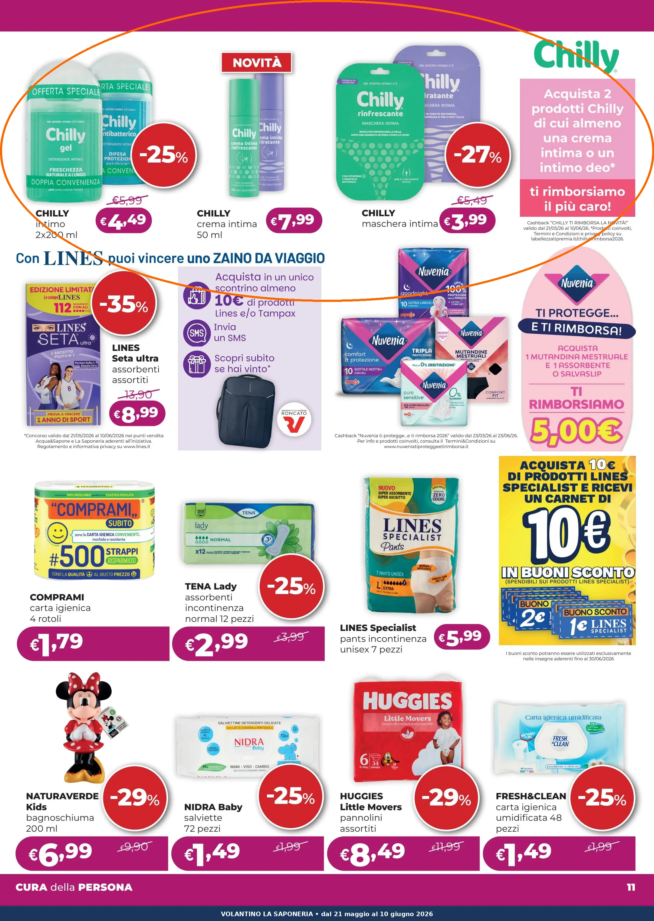 Ritaglio volantino La Saponeria - Offerta Ritaglio pag11 chilly valida dal 21/05 al 10/06