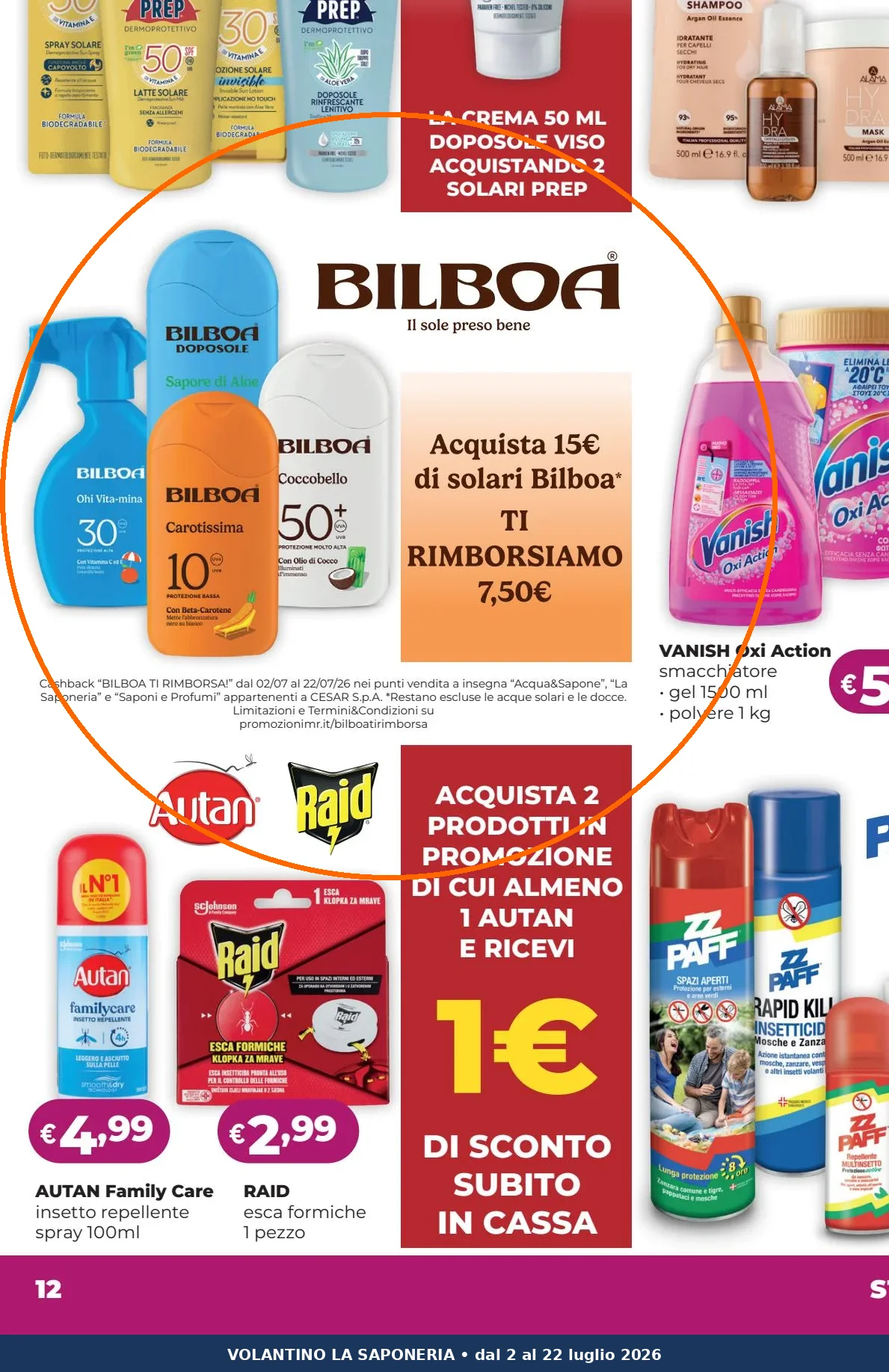 Ritaglio volantino La Saponeria - Offerta Ritaglio pag12 bilboa valida dal 02/07 al 22/07