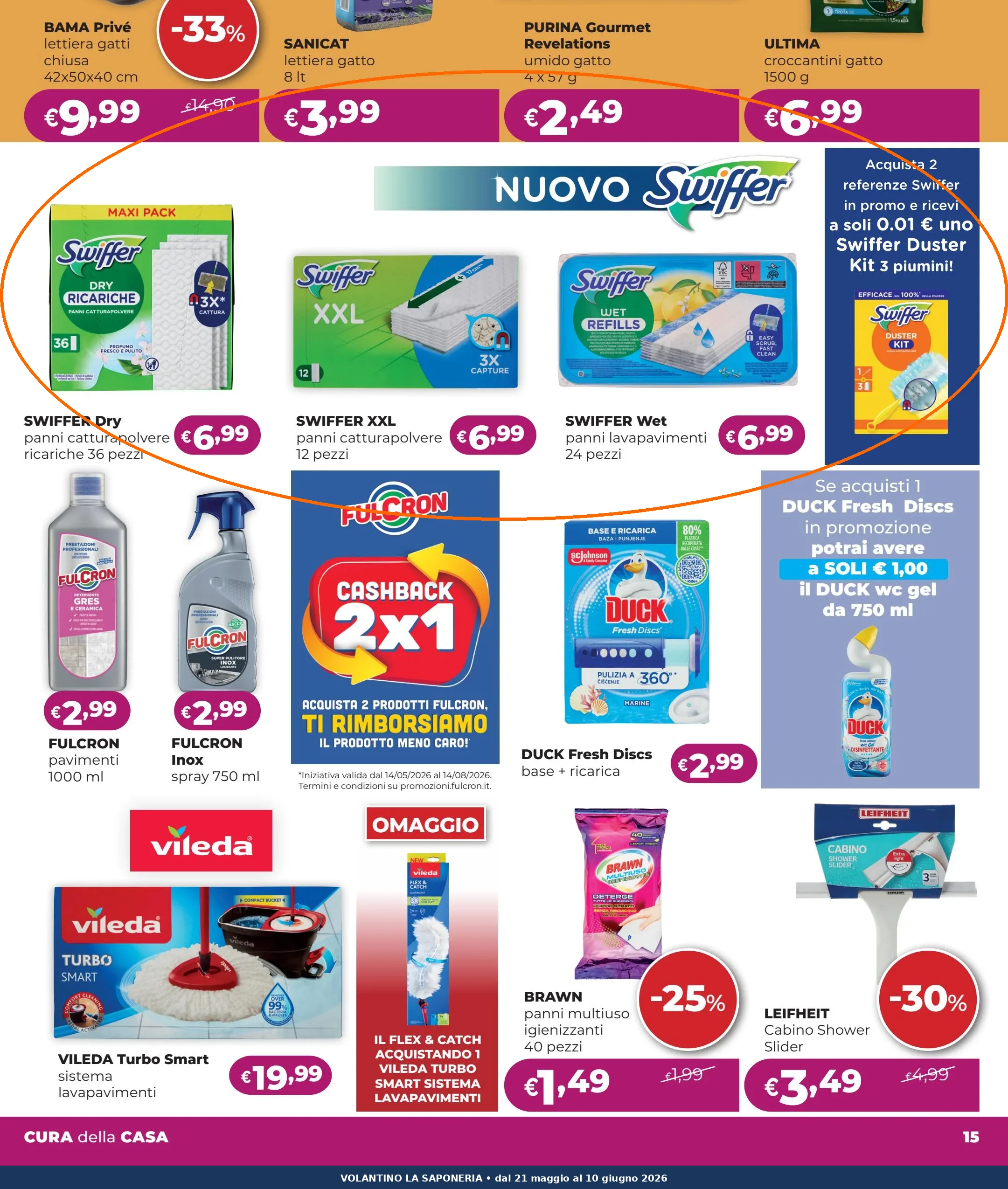 Ritaglio volantino La Saponeria - Offerta Ritaglio pag15 swiffer valida dal 21/05 al 10/06