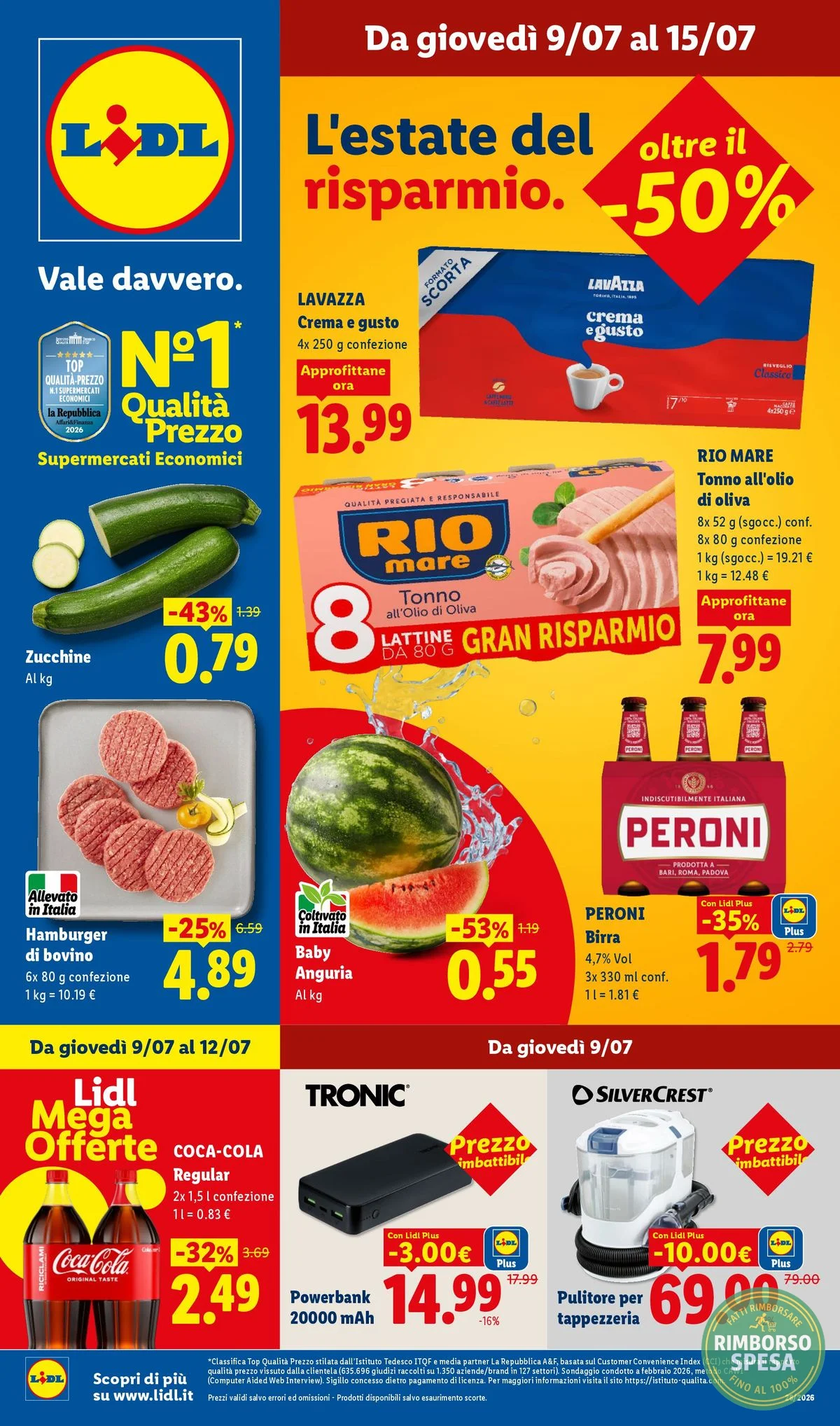 Ritaglio volantino Lidl - Offerta Copertina Lidl valida dal 09/07 al 15/07