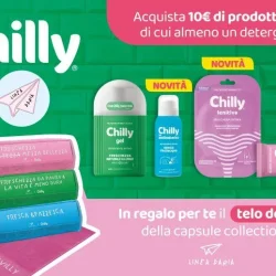 Chilly ti regala un telo doccia brandizzato con il tuo acquisto!