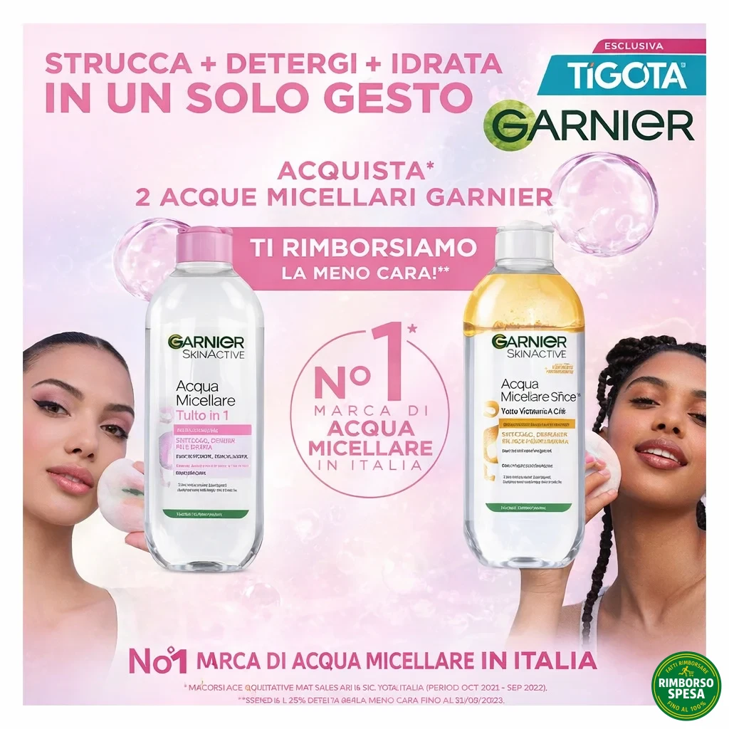 Garnier ti Rimborsa l'Acqua Micellare da Tigotà