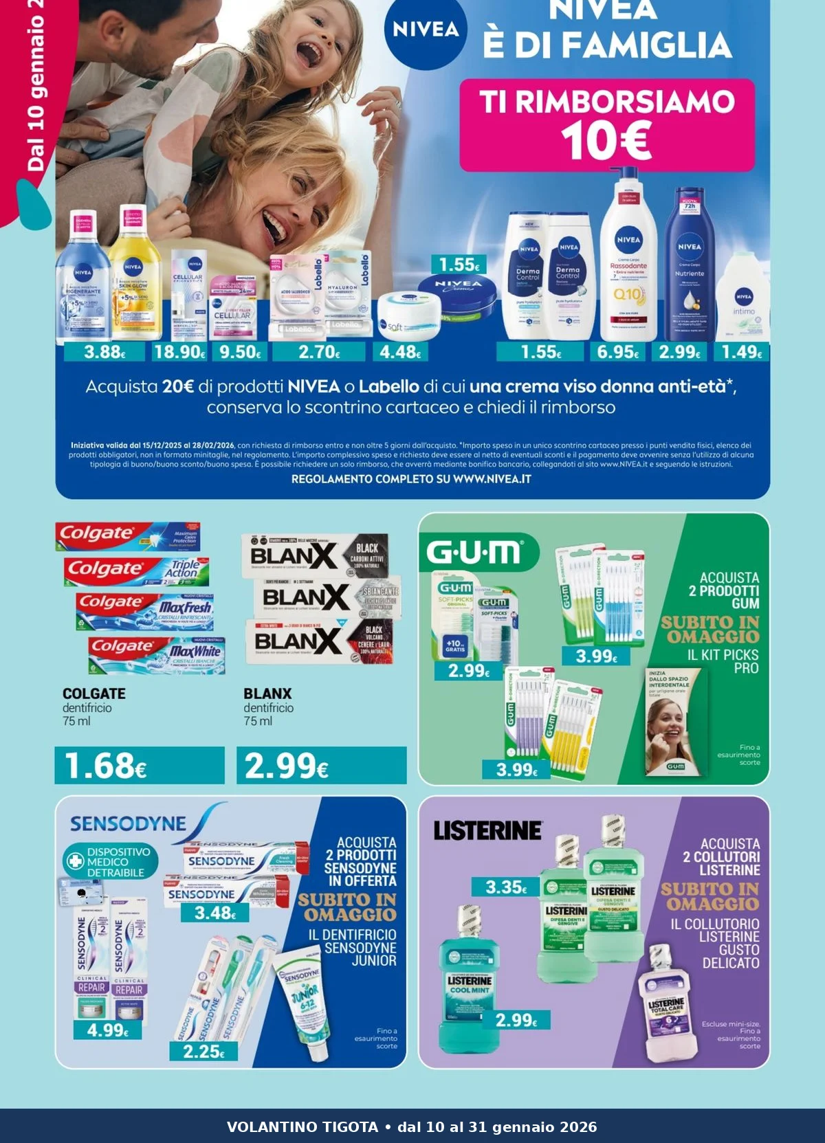 Ritaglio volantino Tigotà - Offerta Listerine valida dal 10/01 al 31/01/2026
