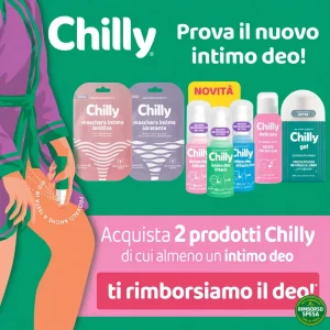 Chilly ti Rimborsa il Deo Intimo: acquista 2 prodotti, ricevi fino a 5,49 euro