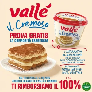 Vallé Il Cremoso Provami Gratis: Rimborso Totale