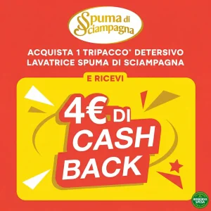 Spuma di Sciampagna ti Rimborsa 4 euro sul Tripacco Detersivo Lavatrice