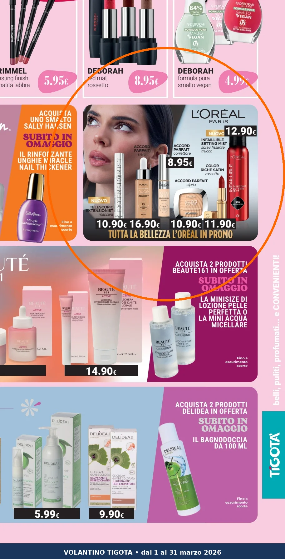 Ritaglio volantino Tigotà - Offerta L'Oréal Paris valida dal 01/03/2026 al 31/03/2026