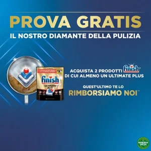 Finish Ultimate Plus Gratis: Rimborso 100% fino a 18,56€