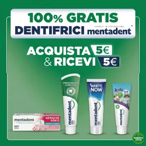 Mentadent Dentifrici Gratis: Cashback 100% fino a 5 euro