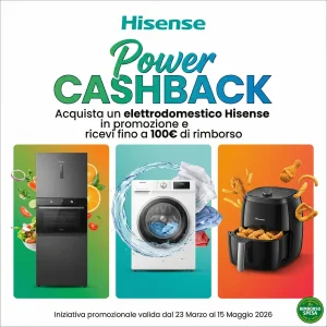 Cashback Hisense: fino a 100€ di rimborso su elettrodomestici (come fare)