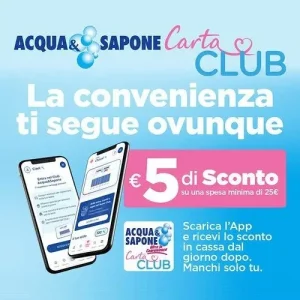 Acqua & Sapone ti Regala 5€ con la Carta Club App