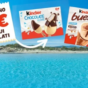Kinder Snack Estate 2026: Buono Gelati 1€ Garantito + Vinci Viaggio Sardegna