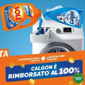 Calgon GRATIS: rimborso 100% (fino a 15,49€) acquistando Sole o Woolite