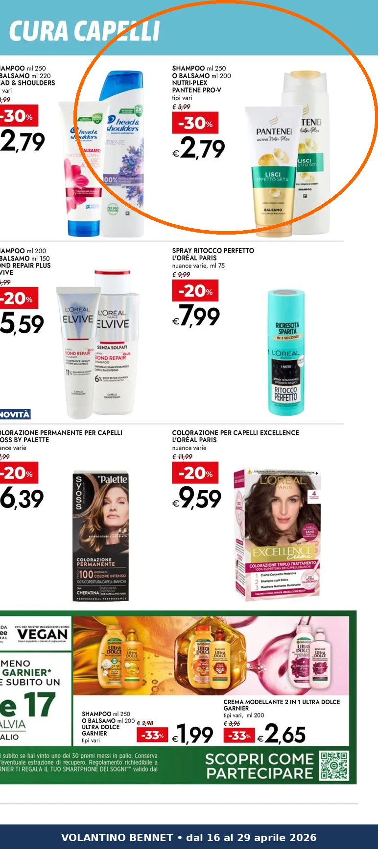 Ritaglio volantino Bennet - Offerta Pantene valida dal 2026-04-01 al 2026-12-31