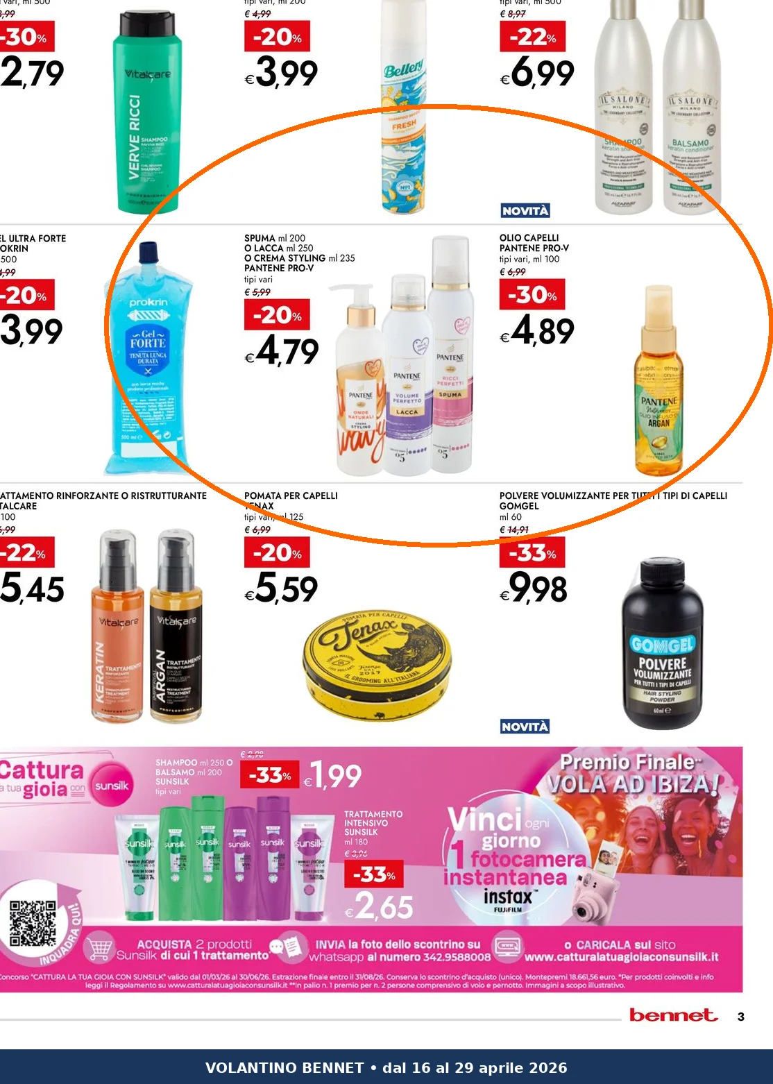 Ritaglio volantino Bennet - Offerta Pantene valida dal 2026-04-01 al 2026-12-31