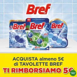 Bref WC ti Rimborsa 5€ sulle Tavolette WC