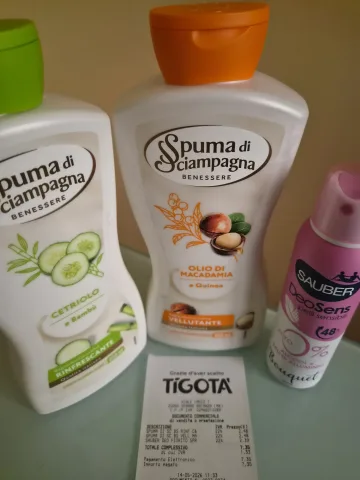 Foto reale di RimborsoSpesa.it presso Tigotà: Sauber e Spuma di Sciampagna: Rimborso 50% su Bagni e Saponi