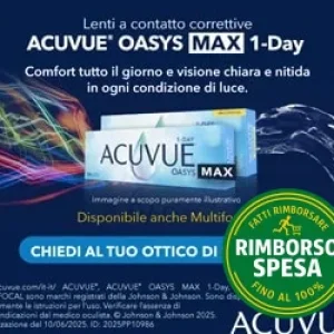 ACUVUE ti regala una Prova Gratuita delle Lenti Oasys Max 1-Day