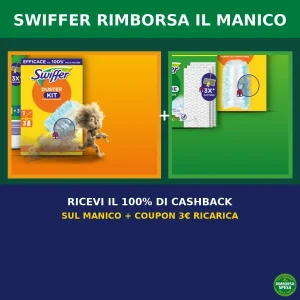 Swiffer ti Rimborsa il Manico al 100% (fino a 16,99€)