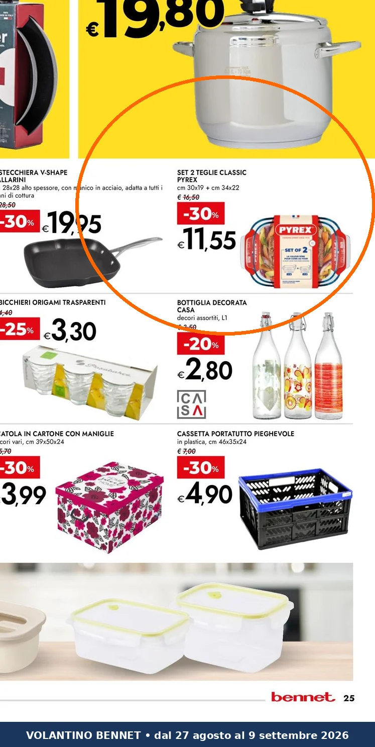 Ritaglio volantino Bennet - Offerta Pyrex valida dal 2026-09-01 al 2026-12-31