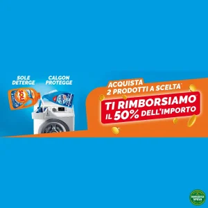 Sole, Calgon, Ava e Woolite: Rimborso 50% fino a 15,49 euro