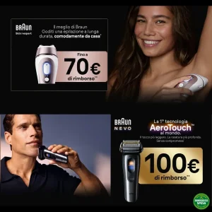Braun ti Rimborsa fino a 100 euro su Rasoi ed Epilatori
