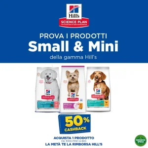Hill's Science Plan Small & Mini ti Rimborsa il 50% fino a 34 euro