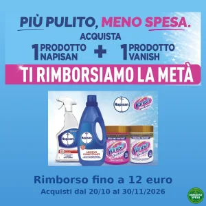 Napisan e Vanish ti Rimborsano il 50% fino a 12 euro