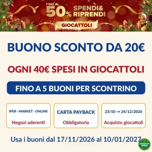 Carrefour ti regala buoni da 20 euro ogni 40 euro spesi in giocattoli