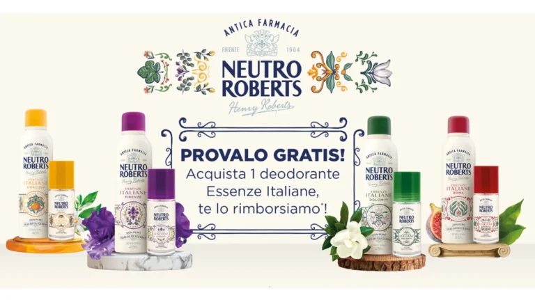 Prova Gratis Deodoranti Neutro Roberts Cashback Neutro Roberts Essenze Italiane, deodoranti gratis